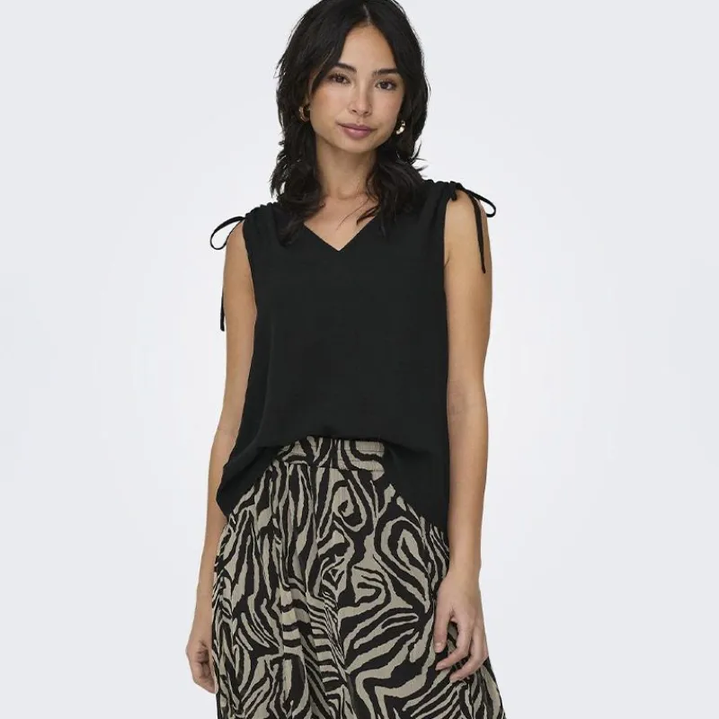 Online Top sans manches avec détail sur les épaules Femme Femme Haut, Chemise