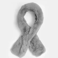 Outlet Tour de cou fausse fourrure à nouer Femme Femme Écharpe, Foulard