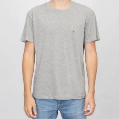 Best T-shirt logo brodé coton col ras de cou Homme Homme Tee Shirt