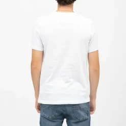 Clearance T-shirt logo brodé coton col ras de cou slim fit Homme Homme Tee Shirt