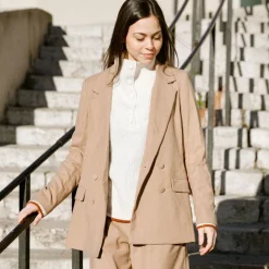 Online Veste blazer eliza noisette Femme Femme Veste, Doudoune, Manteau