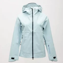 Outlet Veste bleu ciel avec capuche softshell fermeture zippée noire Femme Femme Veste, Doudoune, Manteau