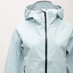 Outlet Veste bleu ciel avec capuche softshell fermeture zippée noire Femme Femme Veste, Doudoune, Manteau