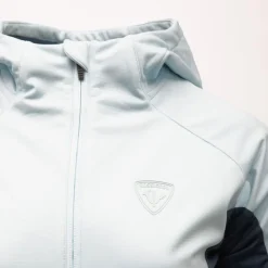 New Veste bleu ciel softshell avec capuche manches contrastées femme Femme Femme Veste, Doudoune, Manteau