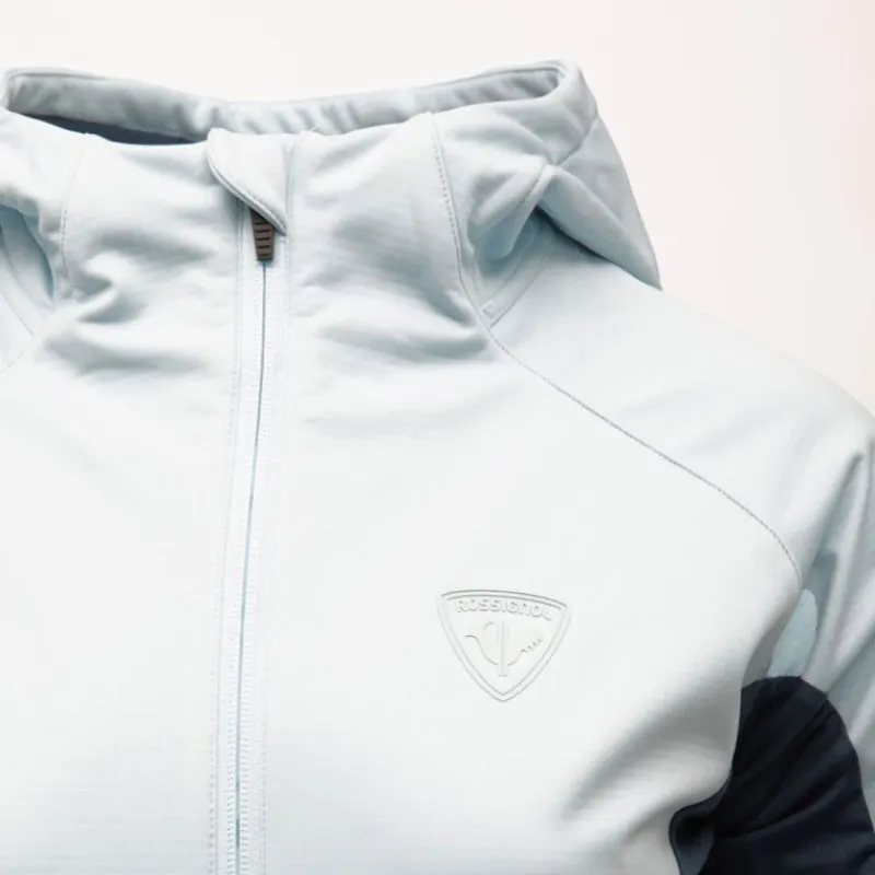 New Veste bleu ciel softshell avec capuche manches contrastées femme Femme Femme Veste, Doudoune, Manteau