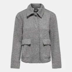 Veste courte sanne bouclée avec poches Femme Femme Veste, Doudoune, Manteau