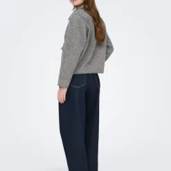 Veste courte sanne bouclée avec poches Femme Femme Veste, Doudoune, Manteau