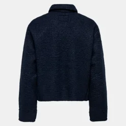 Hot Veste courte texture bouclée avec poches Femme Femme Veste, Doudoune, Manteau