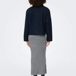 Hot Veste courte texture bouclée avec poches Femme Femme Veste, Doudoune, Manteau