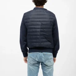 Outlet Veste de mi saison doudoune navy bi matiere Homme Homme Veste, Doudoune, Manteau