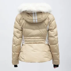 Online Veste de ski à capuche fausse fourrure avec logo Femme Femme Veste, Doudoune, Manteau