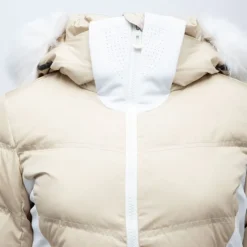 Online Veste de ski à capuche fausse fourrure avec logo Femme Femme Veste, Doudoune, Manteau