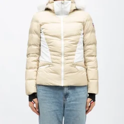 Online Veste de ski à capuche fausse fourrure avec logo Femme Femme Veste, Doudoune, Manteau