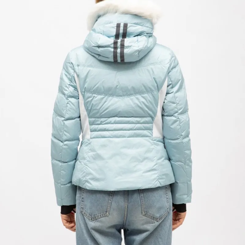 Online Veste de ski à capuche fausse fourrure avec logo Femme Femme Veste, Doudoune, Manteau