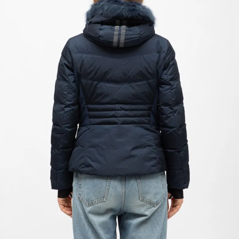 Discount Veste de ski à capuche fausse fourrure avec logo Femme Femme Veste, Doudoune, Manteau