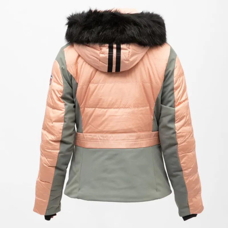 Discount Veste de ski bi color à capuche fausse fourrure avec zip Femme Femme Veste, Doudoune, Manteau
