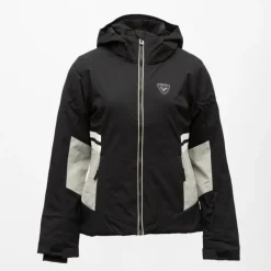 Hot Veste de ski zippée resort à capuche logo gris Femme Femme Veste, Doudoune, Manteau