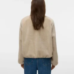 Online Veste fausse fourrure Jaliga col italien Femme Femme Veste, Doudoune, Manteau