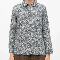 Outlet Veste imprimé graphique jacquard fauline avec boutons Femme Femme Veste, Doudoune, Manteau