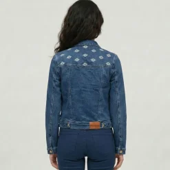 Hot Veste jean denim avec broderie Femme Femme Veste, Doudoune, Manteau