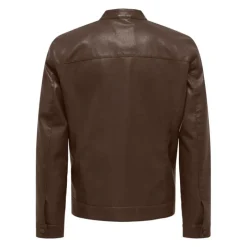 Hot Veste motard Mike similicuir avec zip Homme Homme Veste, Doudoune, Manteau