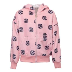 Sale Veste polaire zippée à capuche imprimé logo Fille Enfant Doudoune, Coupe-Vent