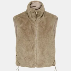 Sale Veste sans manche reversible fausse fourrure col montant Femme Femme Veste, Doudoune, Manteau