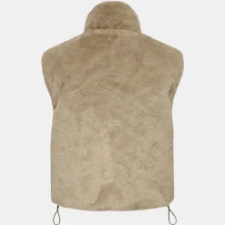 Sale Veste sans manche reversible fausse fourrure col montant Femme Femme Veste, Doudoune, Manteau