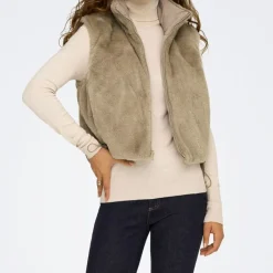 Sale Veste sans manche reversible fausse fourrure col montant Femme Femme Veste, Doudoune, Manteau