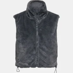 New Veste sans manche reversible fausse fourrure col montant Femme Femme Veste, Doudoune, Manteau