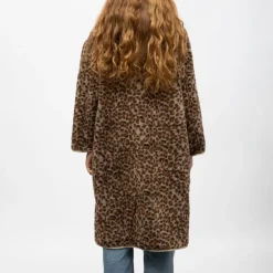 Outlet Veste sherpa longue a capuche brown h24chels Femme Femme Veste, Doudoune, Manteau