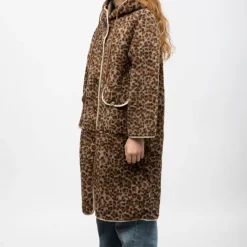 Outlet Veste sherpa longue a capuche brown h24chels Femme Femme Veste, Doudoune, Manteau