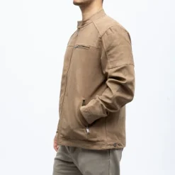 Online Veste style racer agency effet suédine avec col à clip Homme Homme Veste, Doudoune, Manteau