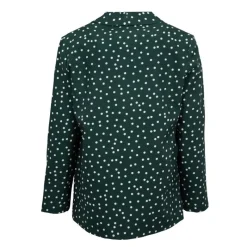 Hot Veste tailleur vert sapin à pois blanc Femme Femme Veste, Doudoune, Manteau